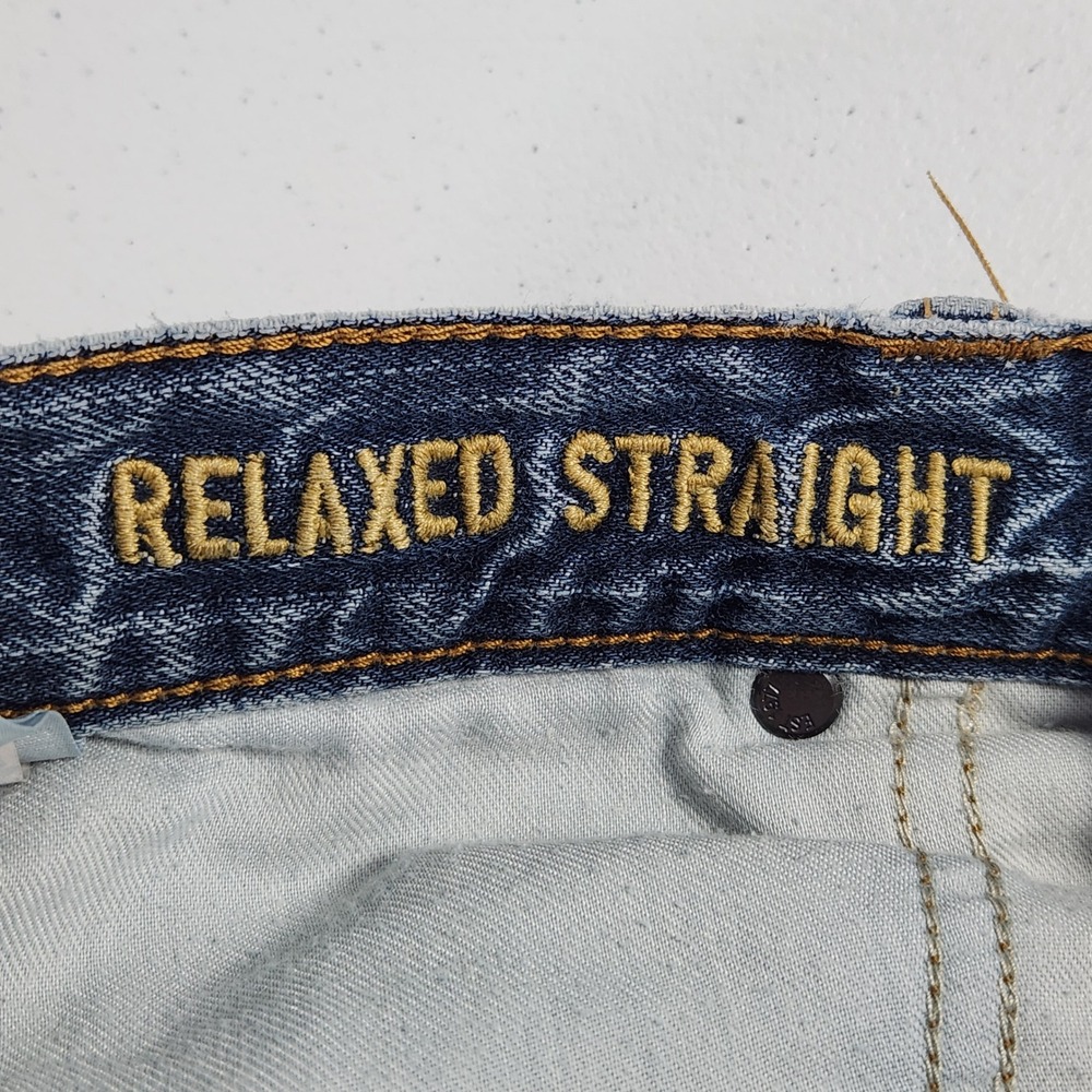 American‎ Eagle Relaxed Straight Jeans Mens 36x30 Medium Wash Blue Cotton Denim - Picture 8 of 10